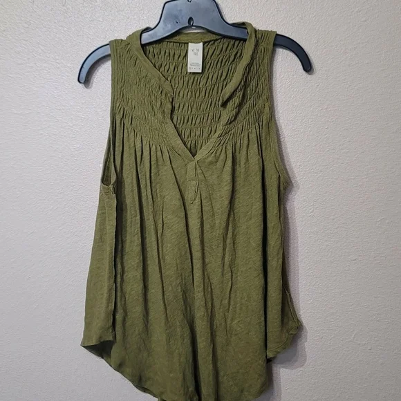 Free People ● We the free green linen blend swingy tank Sz XS - Picture 3 of 8